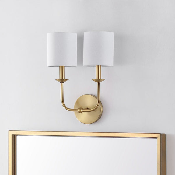 Ferrara Wall Sconce - Elegant Gold Finish & Soft White Shades for Timeless Glamour in Any Room