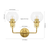 Safavieh Fenris Wall Sconce Satin Brass/Clear Metal SCN4082A