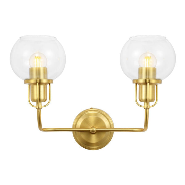 Safavieh Fenris Wall Sconce Satin Brass/Clear Metal SCN4082A