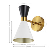 Safavieh Anoya, 11.5 Inch, White/Black/Brass, Iron Wall Sconce Set Of 2 - Set of 2 Multi Metal SCN4090A-SET2