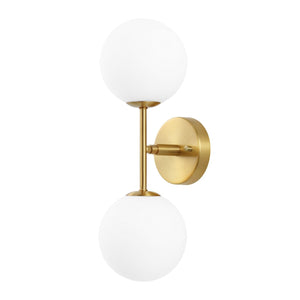 Safavieh Hymn, 2 Light, 17.5 Inch, Brass, Iron/Glass Wall Sconce Brass Metal SCN4137A