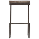 Porter Designs Cube Solid Mango Wood & Metal Industrial Bar Stool Gray 07-108-24-5260