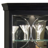 Pulaski Furniture Lighted 4 Shelf Corner Curio Cabinet in Oxford Black 21220-PULASKI 21220-PULASKI