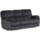 Porter Designs Ramsey Microfiber Transitional Reclining Sofa Gray 03-112C-01-6014