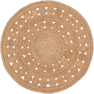 Sundaze SDZ-1008 Cottage Jute Rug SDZ1008-5RD Wheat 100% Jute 5' Round