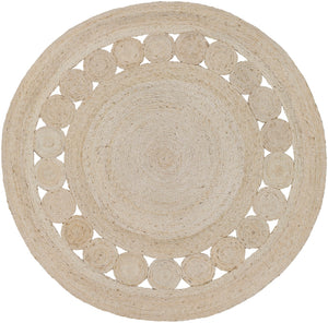 Sundaze SDZ-1009 Cottage Jute Rug SDZ1009-5RD Beige 100% Jute 5' Round