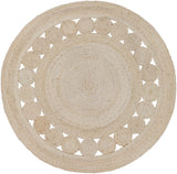 Sundaze SDZ-1009 Cottage Jute Rug SDZ1009-5RD Beige 100% Jute 5' Round