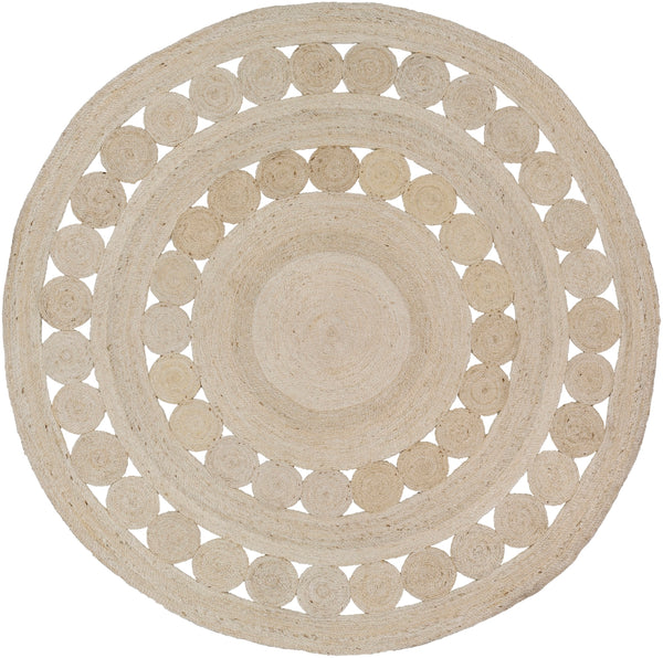 Sundaze SDZ-1009 Cottage Jute Rug SDZ1009-8RD Beige 100% Jute 8' Round