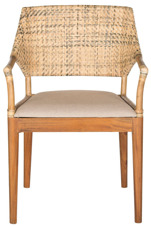 Safavieh Carlo Arm Chair Honey PU Mahogany Foam Polyester SEA4002A 683726342380