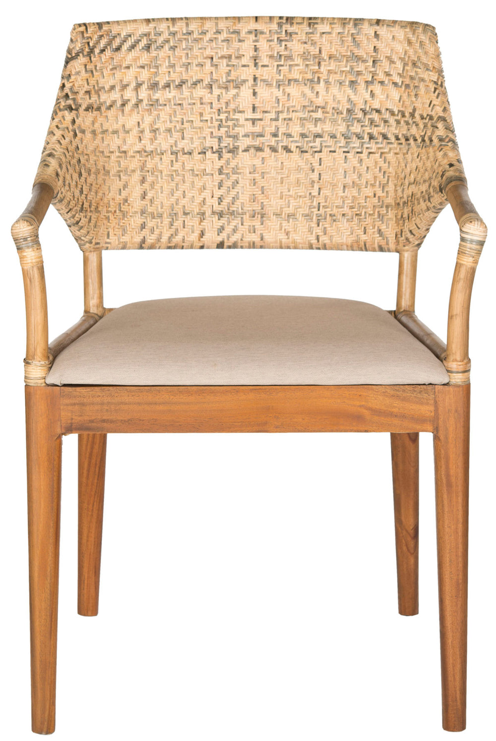 Safavieh Carlo Arm Chair Honey PU Mahogany Foam Polyester SEA4002A 683726342380