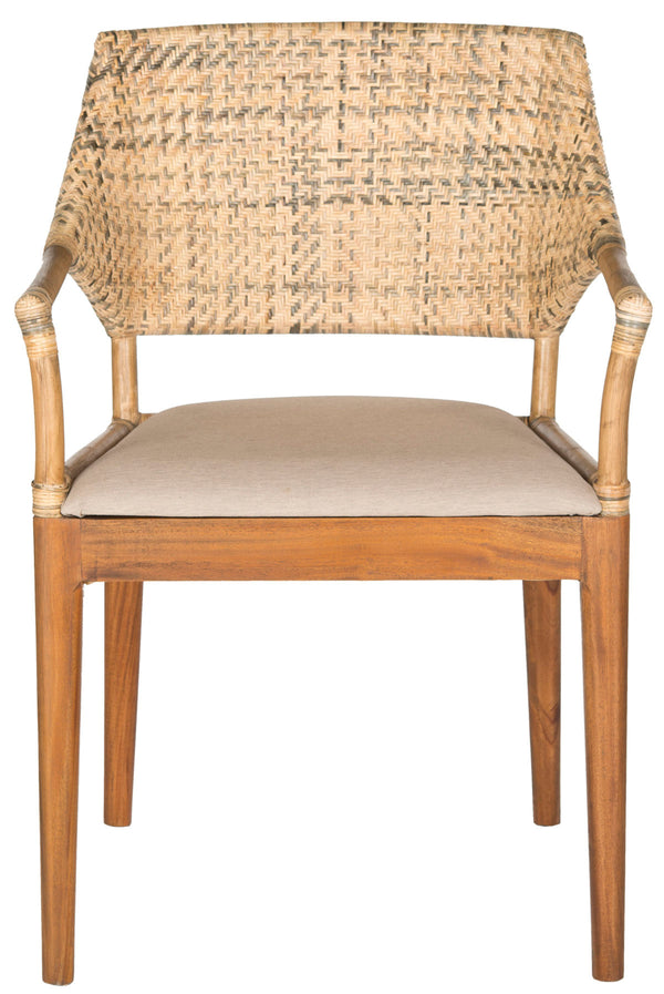 Safavieh Carlo Arm Chair Honey PU Mahogany Foam Polyester SEA4002A 683726342380