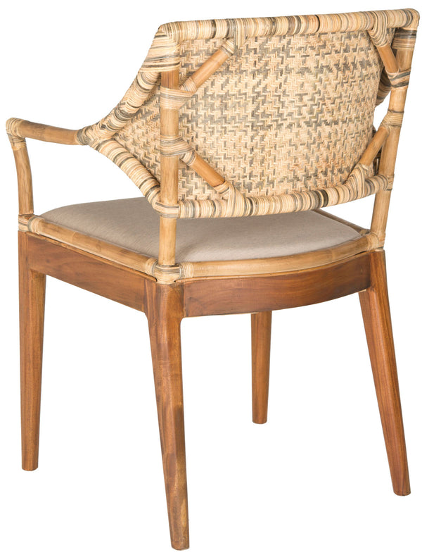 Safavieh Carlo Arm Chair Honey PU Mahogany Foam Polyester SEA4002A 683726342380