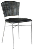 Safavieh - Set of 2 - Melita Side Chair 18''H Rattan Black PU Mahogany Foam Stainless Steel SEA4009A-SET2 683726342731