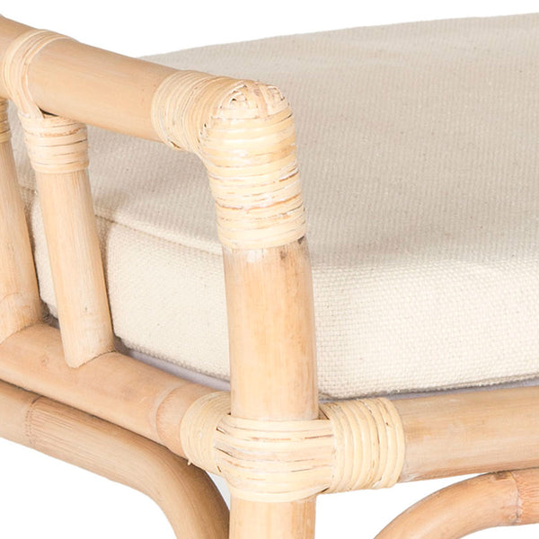 Safavieh Donatella Chair Rattan Natural White Wash PU Mahogany Foam Cotton SEA4012A 683726342762