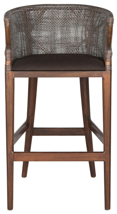 Safavieh Brando Bar Stool Brown PU Mahogany Foam Polyacrylic SEA4014A 683726343097
