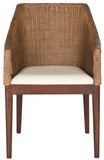 Enrico Arm Chair Multi Brown PU Mahogany Foam Cotton