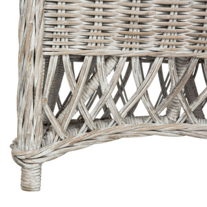 Safavieh Inez Club Chair Wicker White Wash Rattan NC Coating Kubu PU Foam Cotton SEA7000B 683726745563