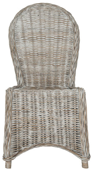 Safavieh - Set of 2 - Idola Dining Chair 19''H Wicker White Wash Rattan NC Coating Kubu SEA7004A-SET2 683726831730