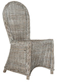 Safavieh - Set of 2 - Idola Dining Chair 19''H Wicker White Wash Rattan NC Coating Kubu SEA7004A-SET2 683726831730