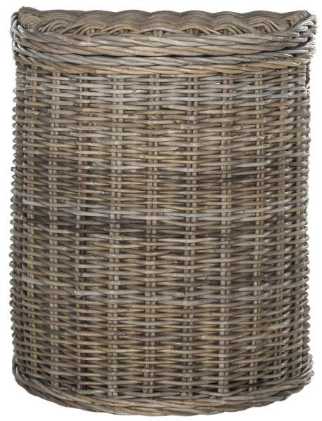 Safavieh Damari Hamper Wicker Storage Natural Rattan NC Coating Kubu Cotton SEA7008A 683726754800