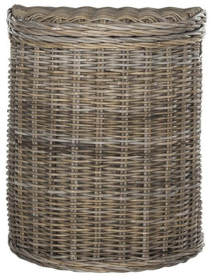 Safavieh Damari Hamper Wicker Storage Natural Rattan NC Coating Kubu Cotton SEA7008A 683726754800
