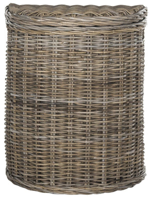 Safavieh Damari Hamper Wicker Storage Natural Rattan NC Coating Kubu Cotton SEA7008A 683726754800