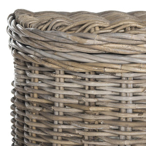 Safavieh Damari Hamper Wicker Storage Natural Rattan NC Coating Kubu Cotton SEA7008A 683726754800