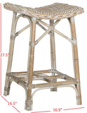 Safavieh Rayna Bar Stool Wicker Natural Washed Rattan NC Coating Kubu SEA7010A 683726773412