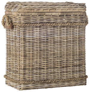 Safavieh Sidonie Storage Hamper Wicker Natural Rattan NC Coating Kubu Pipe Iron Frame SEA7020A 683726777533