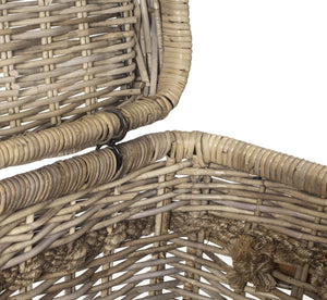 Safavieh Sidonie Storage Hamper Wicker Natural Rattan NC Coating Kubu Pipe Iron Frame SEA7020A 683726777533