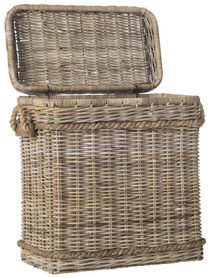 Safavieh Sidonie Storage Hamper Wicker Natural Rattan NC Coating Kubu Pipe Iron Frame SEA7020A 683726777533