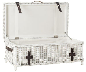 Safavieh Navarro Coffee Table Trunk Rattan White NC Coating Kubu Cotton SEA7022A 683726777632