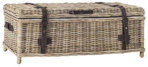 Safavieh Navarro Coffee Table Trunk Rattan Grey NC Coating Kubu Cotton SEA7022B 889048002616