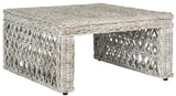 Shila Coffee Table Wicker White Wash Rattan NC Coating Kubu