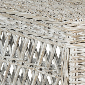 Safavieh Shila Coffee Table Wicker White Wash Rattan NC Coating Kubu SEA7031A 683726777762