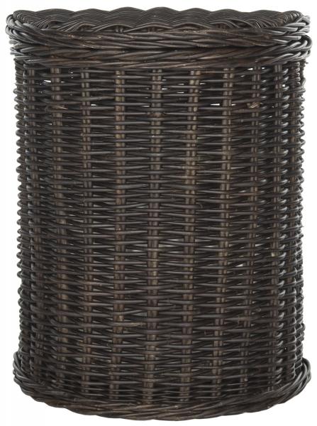 Safavieh Manzu Hamper Wicker Brown Rattan NC Coating Kubu Cotton SEA7033A 683726778899