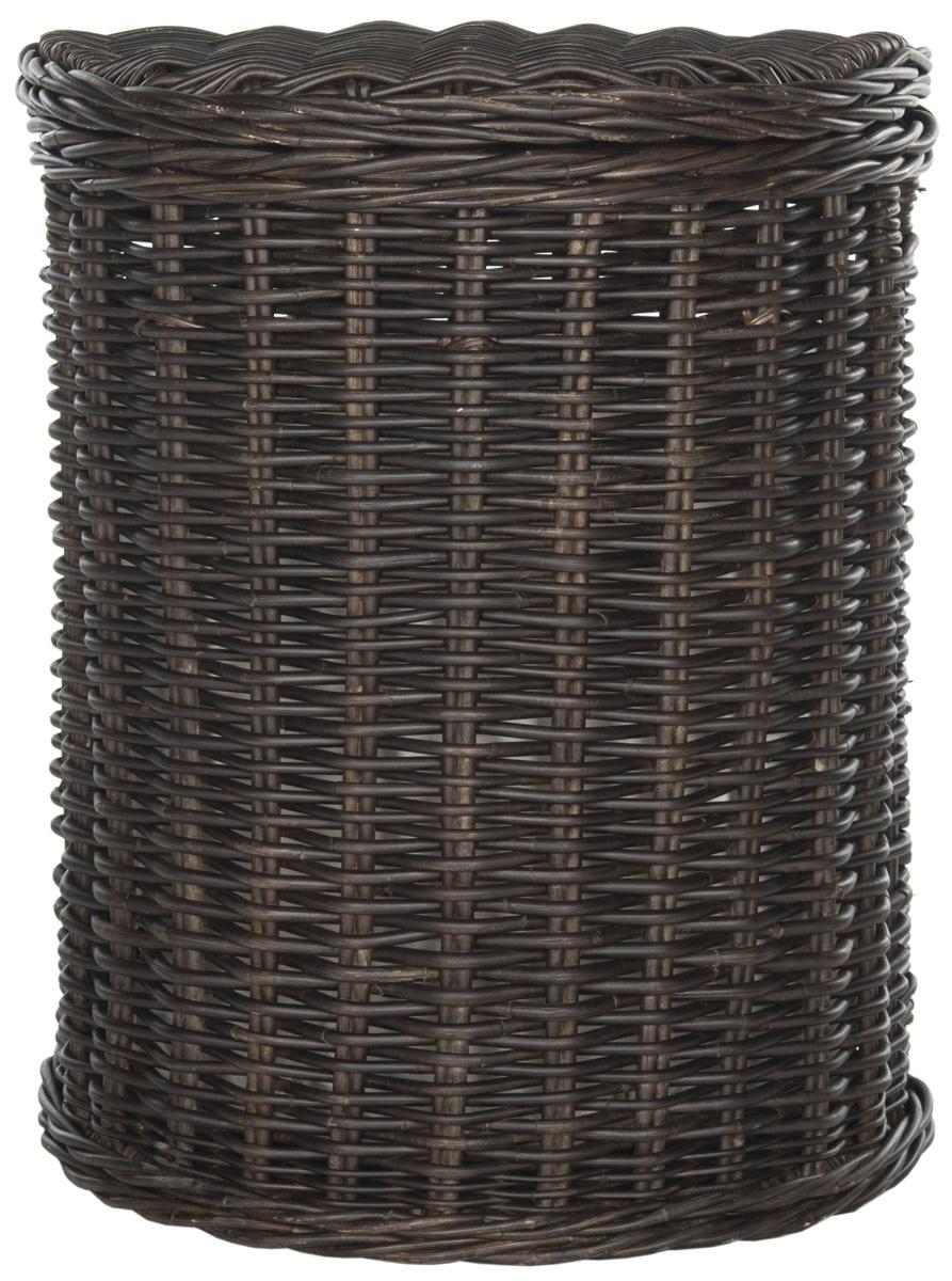Safavieh Manzu Hamper Wicker Brown Rattan NC Coating Kubu Cotton SEA7033A 683726778899