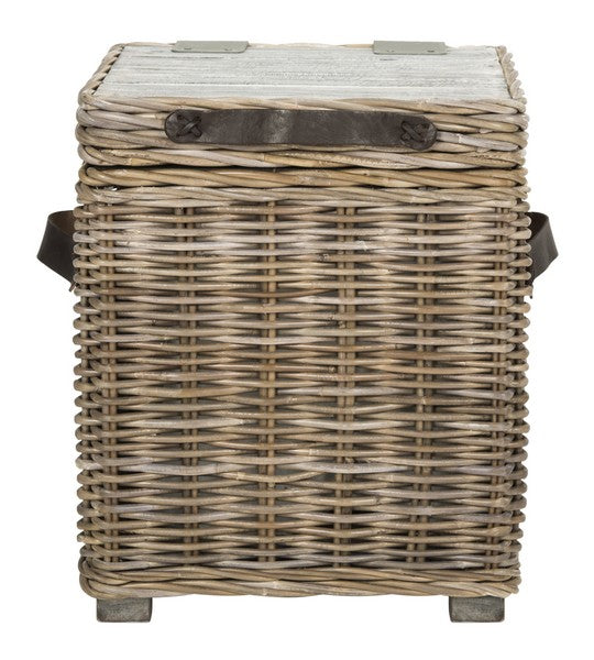 Safavieh Merlie Trunk White Rattan NC Coating Kubu SEA7037A 889048321182