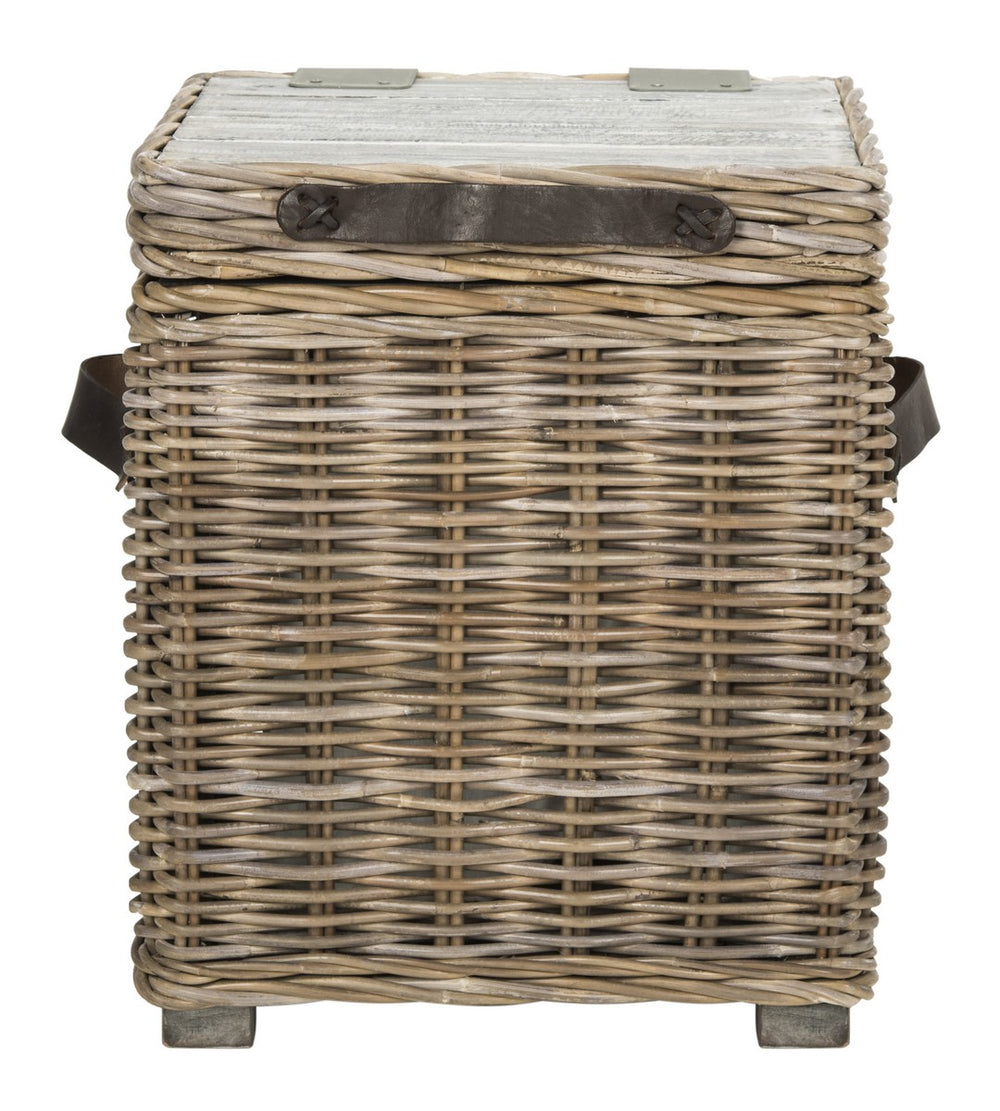 Safavieh Merlie Trunk White Rattan NC Coating Kubu SEA7037A 889048321182