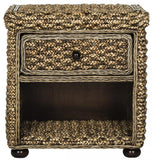 Musa Nightstand Wicker with Drawer and 8
