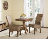 Safavieh - Set of 2 - Ozias Dining Chair 19''H Wicker Grey Rattan NC Coating Kubu SEA8014A-SET2 889048020412