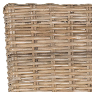 Safavieh - Set of 2 - Ozias Dining Chair 19''H Wicker Grey Rattan NC Coating Kubu SEA8014A-SET2 889048020412