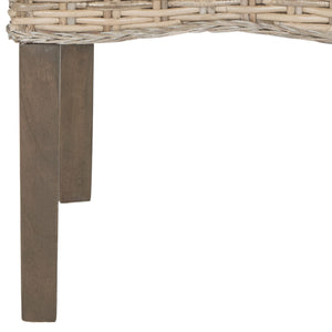 Safavieh - Set of 2 - Ozias Dining Chair 19''H Wicker Grey Rattan NC Coating Kubu SEA8014A-SET2 889048020412