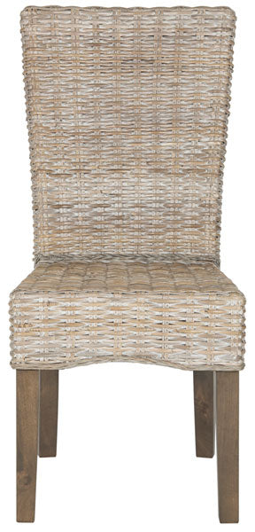 Safavieh - Set of 2 - Ozias Dining Chair 19''H Wicker White Wash Rattan NC Coating Kubu SEA8014B-SET2 889048020429