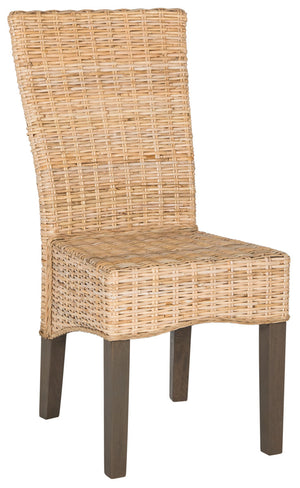Safavieh - Set of 2 - Ozias Dining Chair 19''H Wicker Natural Rattan NC Coating Kubu SEA8014C-SET2 889048020436