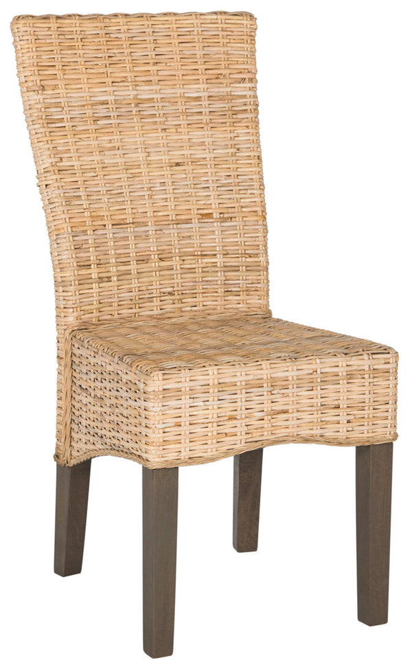 Safavieh - Set of 2 - Ozias Dining Chair 19''H Wicker Natural Rattan NC Coating Kubu SEA8014C-SET2 889048020436