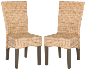 Safavieh - Set of 2 - Ozias Dining Chair 19''H Wicker Natural Rattan NC Coating Kubu SEA8014C-SET2 889048020436
