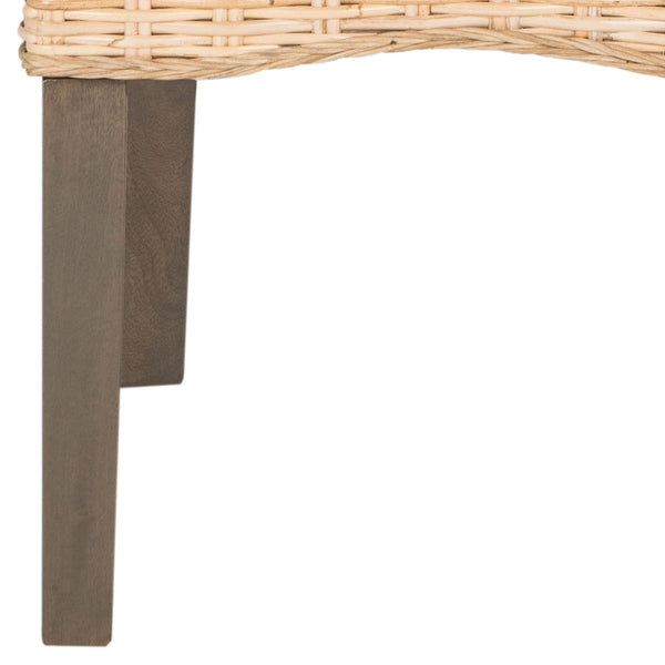 Safavieh - Set of 2 - Ozias Dining Chair 19''H Wicker Natural Rattan NC Coating Kubu SEA8014C-SET2 889048020436