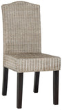 Safavieh - Set of 2 - Odette Dining Chair 19''H Wicker Antique Grey Rattan NC Coating SEA8015B-SET2 889048020450