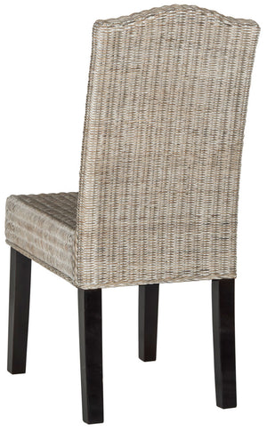 Safavieh - Set of 2 - Odette Dining Chair 19''H Wicker Antique Grey Rattan NC Coating SEA8015B-SET2 889048020450